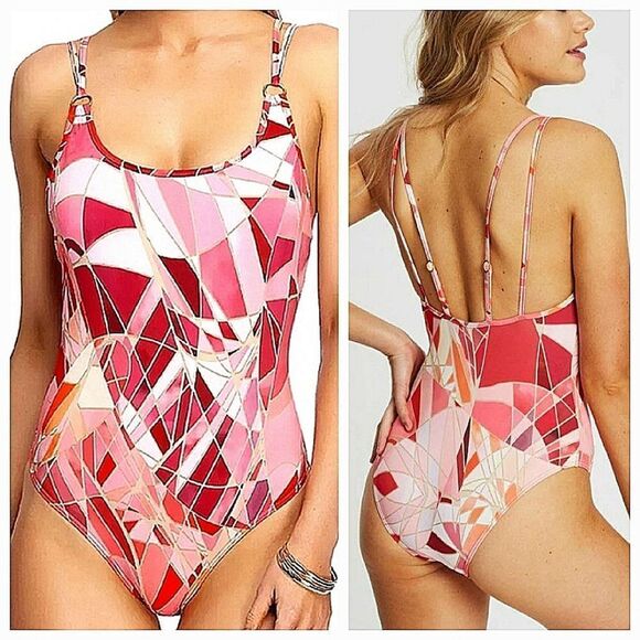 JETS New Adagio Tank Swimsuit One Piece Swimsuit Rosewood Sz 10 - Picture 1 of 16